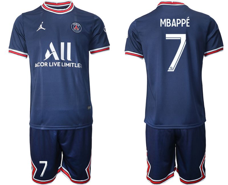 Men 2021-2022 Club Paris St German home blue #7 Soccer Jersey